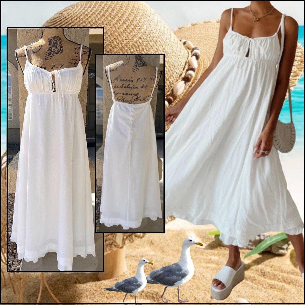 Princess Polly EMPRESS OF LOVE Maxi Dress White Size 2